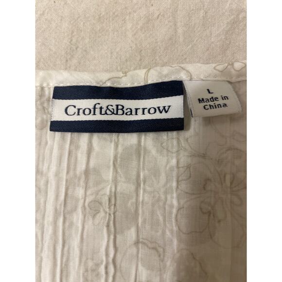 Croft & Barrow Women's‎ Size Large Short Sleeve Button Down Blouse Floral - Picture 3 of 7